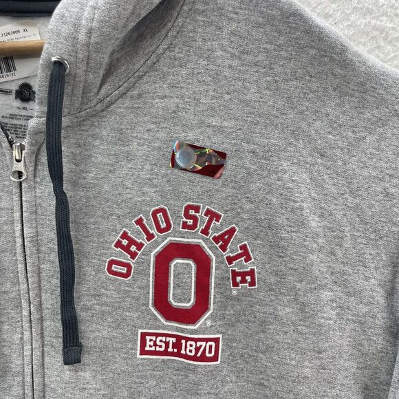 Ohio State Buckeyes NCAA Football Foundation Hoodie Sweatshirt Men's XL Gray Red - Picture 3 of 11